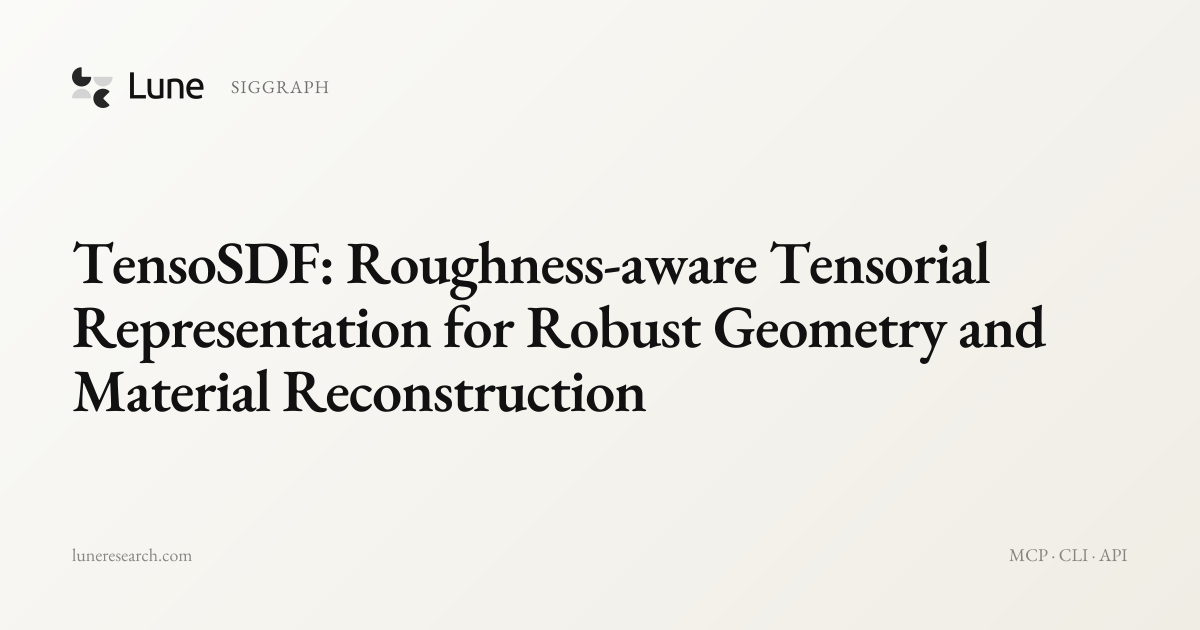 TensoSDF: Roughness-aware Tensorial Representation for Robust Geometry ...
